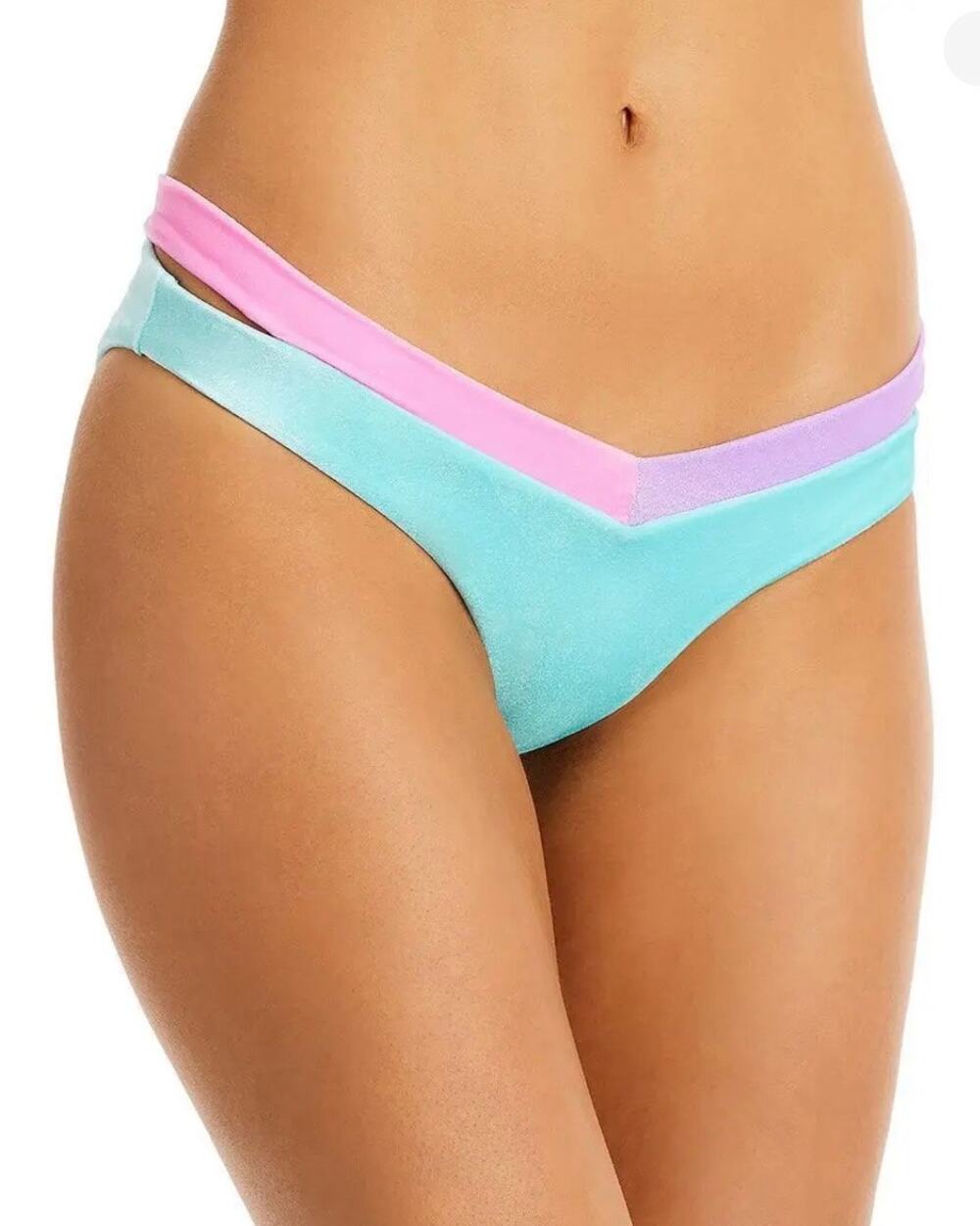 Peixoto Jolie Blue Velvet V front Swim Bottom L